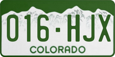 CO license plate 016HJX