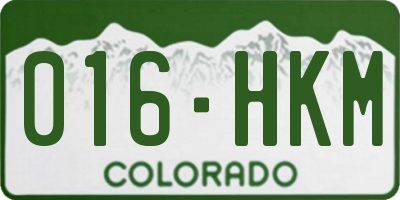 CO license plate 016HKM