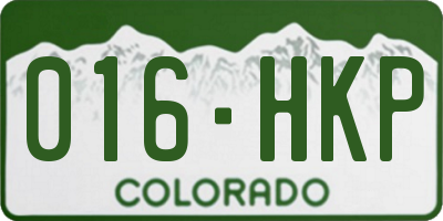 CO license plate 016HKP