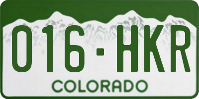 CO license plate 016HKR