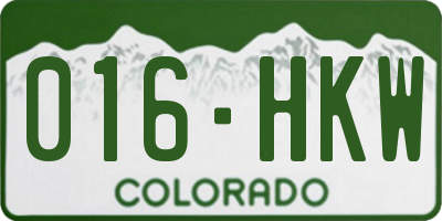 CO license plate 016HKW
