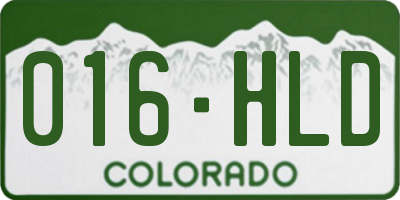 CO license plate 016HLD