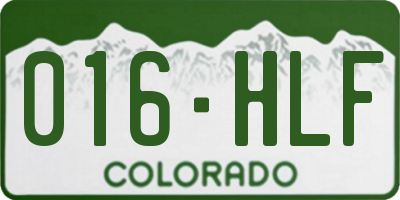 CO license plate 016HLF