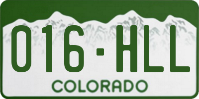 CO license plate 016HLL