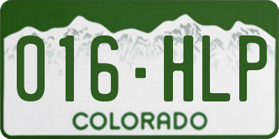 CO license plate 016HLP