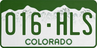 CO license plate 016HLS