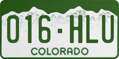 CO license plate 016HLU