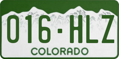 CO license plate 016HLZ