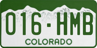 CO license plate 016HMB