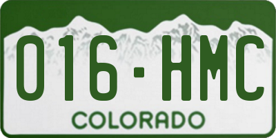 CO license plate 016HMC