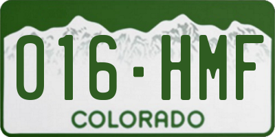 CO license plate 016HMF