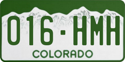 CO license plate 016HMH