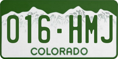 CO license plate 016HMJ