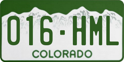 CO license plate 016HML