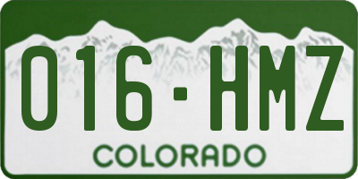 CO license plate 016HMZ