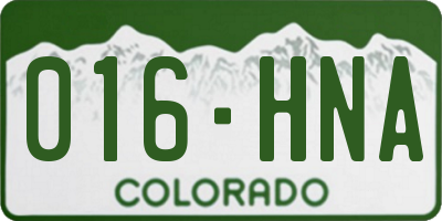 CO license plate 016HNA