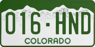 CO license plate 016HND
