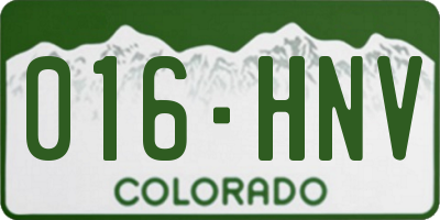 CO license plate 016HNV