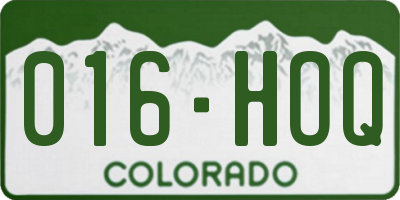 CO license plate 016HOQ