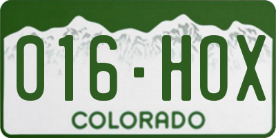 CO license plate 016HOX