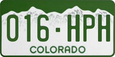 CO license plate 016HPH
