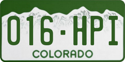 CO license plate 016HPI