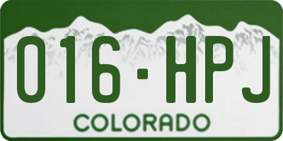 CO license plate 016HPJ