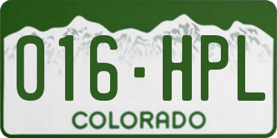 CO license plate 016HPL