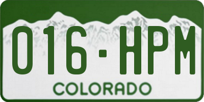 CO license plate 016HPM