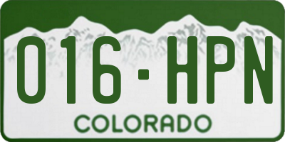 CO license plate 016HPN