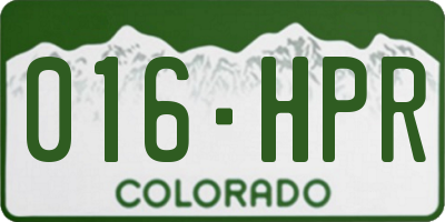 CO license plate 016HPR