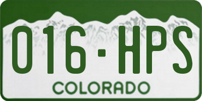CO license plate 016HPS