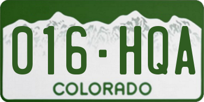 CO license plate 016HQA