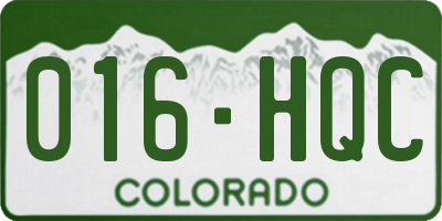 CO license plate 016HQC