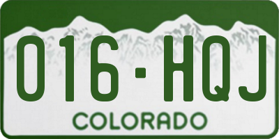 CO license plate 016HQJ