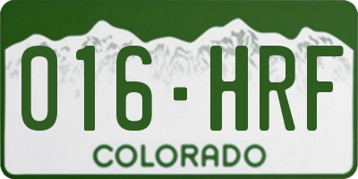 CO license plate 016HRF