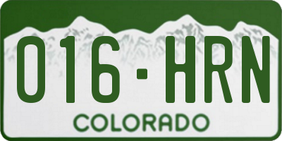 CO license plate 016HRN