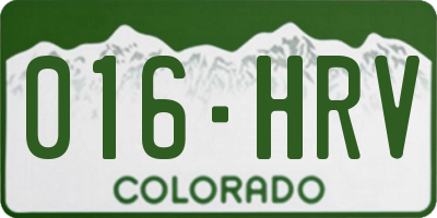 CO license plate 016HRV