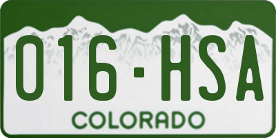 CO license plate 016HSA