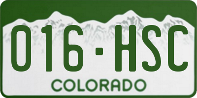 CO license plate 016HSC