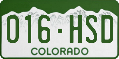 CO license plate 016HSD