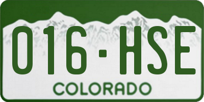 CO license plate 016HSE