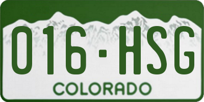 CO license plate 016HSG