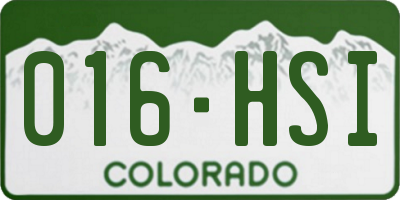 CO license plate 016HSI