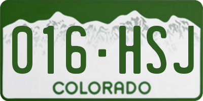 CO license plate 016HSJ