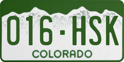 CO license plate 016HSK