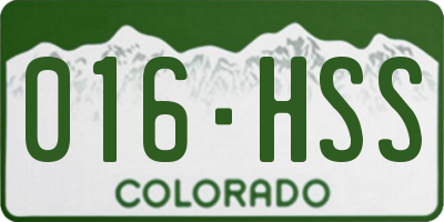 CO license plate 016HSS
