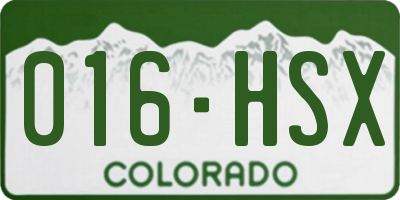 CO license plate 016HSX