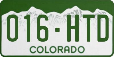 CO license plate 016HTD