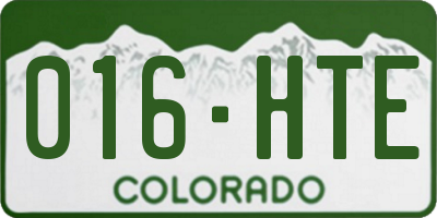 CO license plate 016HTE